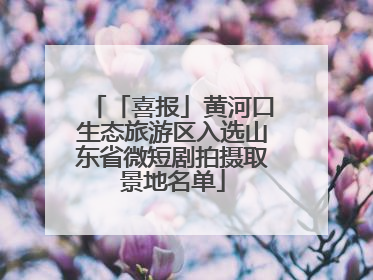 「喜报」黄河口生态旅游区入选山东省微短剧拍摄取景地名单