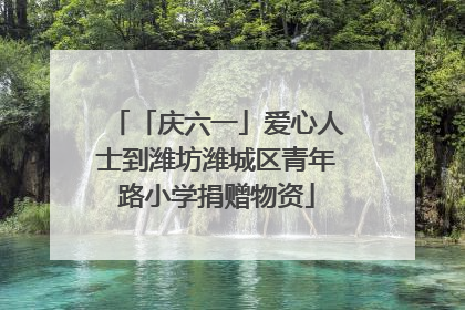 「庆六一」爱心人士到潍坊潍城区青年路小学捐赠物资