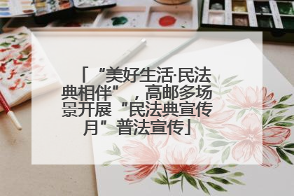 “美好生活·民法典相伴”，高邮多场景开展“民法典宣传月”普法宣传