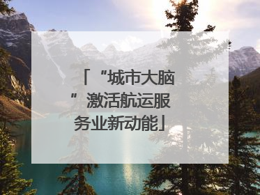 “城市大脑”激活航运服务业新动能