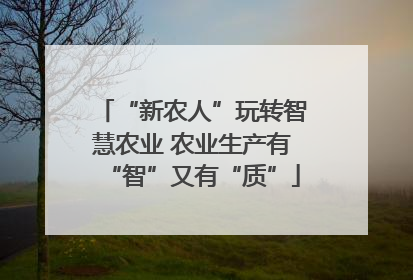 “新农人”玩转智慧农业 农业生产有“智”又有“质”