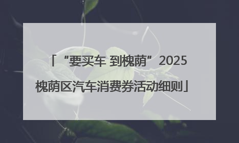 “要买车 到槐荫”2025槐荫区汽车消费券活动细则