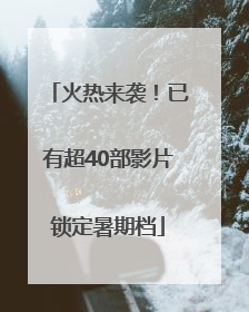 火热来袭！已有超40部影片锁定暑期档