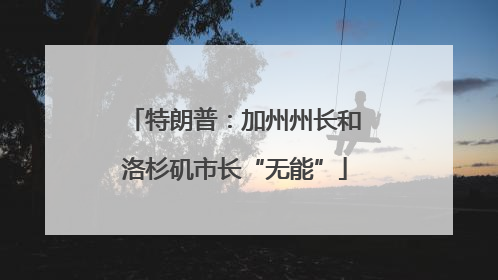 特朗普：加州州长和洛杉矶市长“无能”