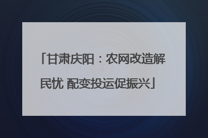 甘肃庆阳：农网改造解民忧 配变投运促振兴