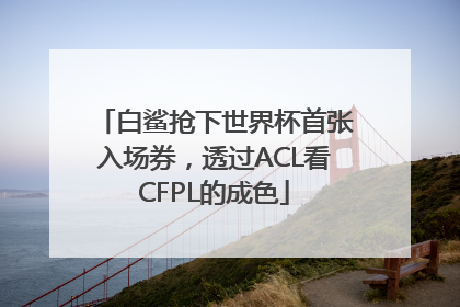 白鲨抢下世界杯首张入场券，透过ACL看CFPL的成色