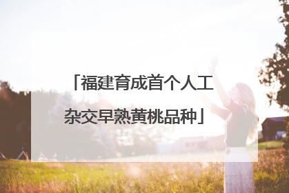 福建育成首个人工杂交早熟黄桃品种
