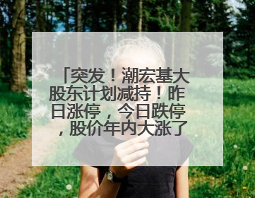 突发！潮宏基大股东计划减持！昨日涨停，今日跌停，股价年内大涨了197%