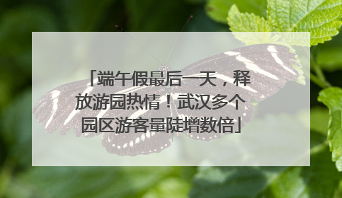 端午假最后一天，释放游园热情！武汉多个园区游客量陡增数倍