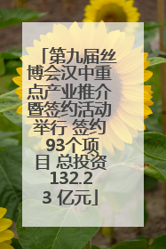 第九届丝博会汉中重点产业推介暨签约活动举行 签约 93个项目 总投资132.23 亿元
