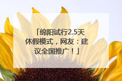 绵阳试行2.5天休假模式，网友：建议全国推广！
