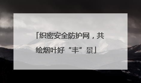 织密安全防护网，共绘烟叶好“丰”景
