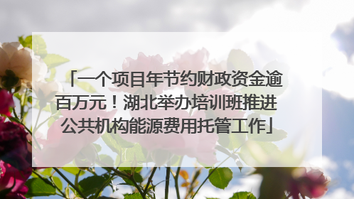一个项目年节约财政资金逾百万元！湖北举办培训班推进公共机构能源费用托管工作