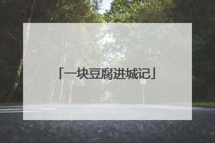 一块豆腐进城记