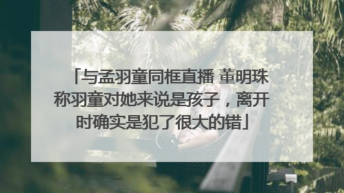 与孟羽童同框直播 董明珠称羽童对她来说是孩子，离开时确实是犯了很大的错