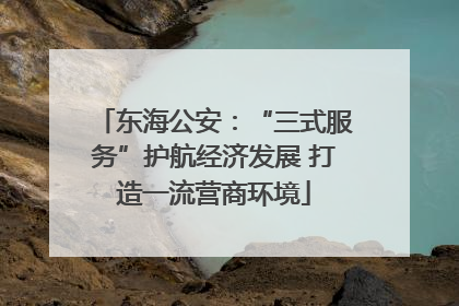 东海公安：“三式服务”护航经济发展 打造一流营商环境