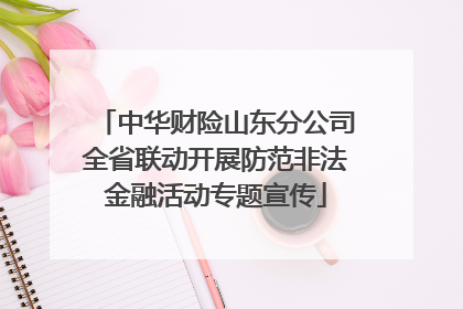 中华财险山东分公司全省联动开展防范非法金融活动专题宣传