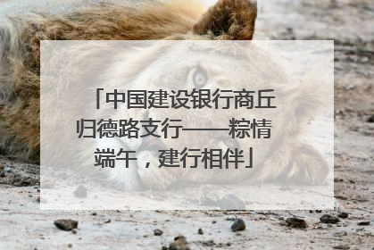 中国建设银行商丘归德路支行——粽情端午，建行相伴