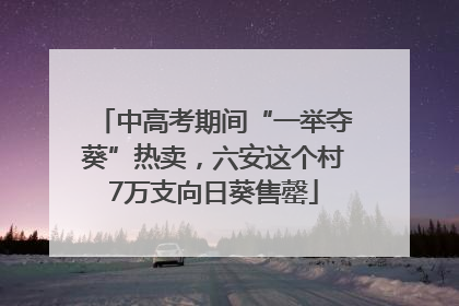 中高考期间“一举夺葵”热卖，六安这个村7万支向日葵售罄