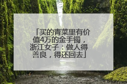 买的青菜里有价值4万的金手镯，浙江女子：做人得善良，得还回去