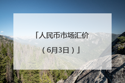 人民币市场汇价（6月3日）