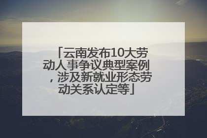 云南发布10大劳动人事争议典型案例，涉及新就业形态劳动关系认定等