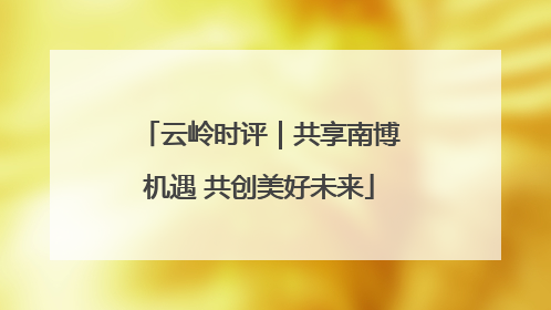 云岭时评｜共享南博机遇 共创美好未来