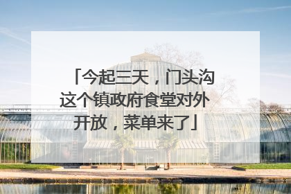 今起三天，门头沟这个镇政府食堂对外开放，菜单来了