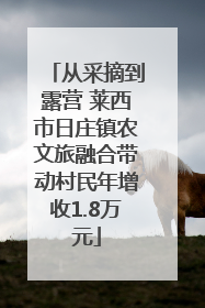 从采摘到露营 莱西市日庄镇农文旅融合带动村民年增收1.8万元