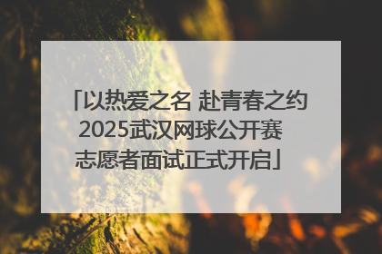 以热爱之名 赴青春之约 2025武汉网球公开赛志愿者面试正式开启