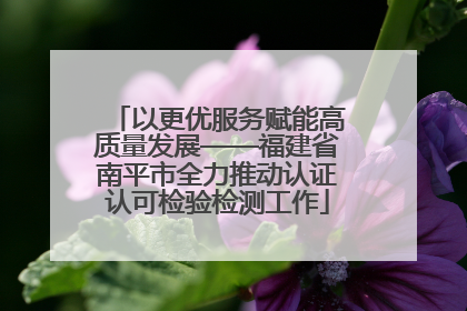 以更优服务赋能高质量发展——福建省南平市全力推动认证认可检验检测工作