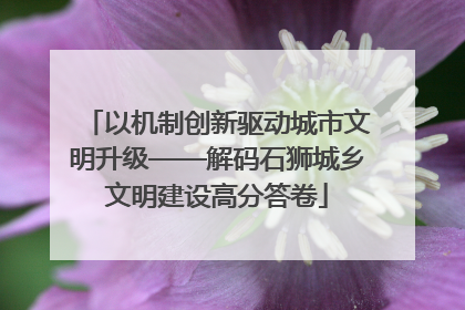 以机制创新驱动城市文明升级——解码石狮城乡文明建设高分答卷