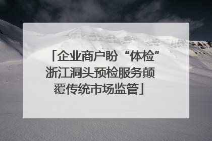企业商户盼“体检” 浙江洞头预检服务颠覆传统市场监管