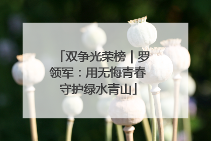 双争光荣榜｜罗领军：用无悔青春守护绿水青山