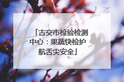 古交市检验检测中心：果蔬快检护航舌尖安全