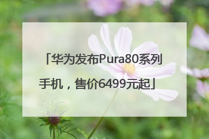 华为发布Pura80系列手机，售价6499元起