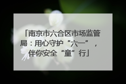 南京市六合区市场监管局：用心守护“六一”，伴你安全“童”行