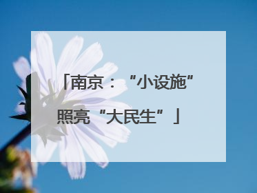 南京：“小设施”照亮“大民生”