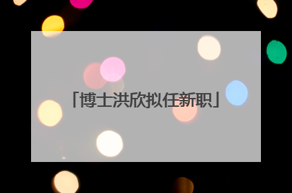 博士洪欣拟任新职