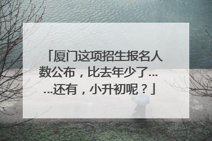 厦门这项招生报名人数公布，比去年少了……还有，小升初呢？