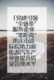 党建引领“全链条” 服务企业“零距离” 重庆市质标院助力新能源汽车产业链提升质量管理水平