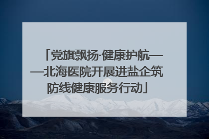 党旗飘扬·健康护航——北海医院开展进盐企筑防线健康服务行动