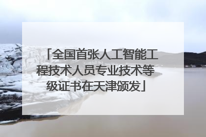 全国首张人工智能工程技术人员专业技术等级证书在天津颁发