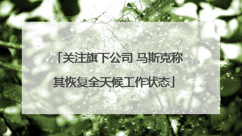 关注旗下公司 马斯克称其恢复全天候工作状态
