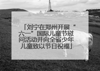 刘宁在郑州开展“六一”国际儿童节慰问活动并向全省少年儿童致以节日祝福