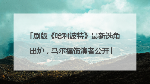 剧版《哈利波特》最新选角出炉，马尔福饰演者公开