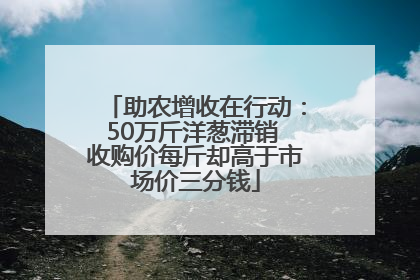 助农增收在行动：50万斤洋葱滞销 收购价每斤却高于市场价三分钱