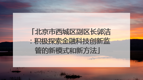 北京市西城区副区长郭洁：积极探索金融科技创新监管的新模式和新方法