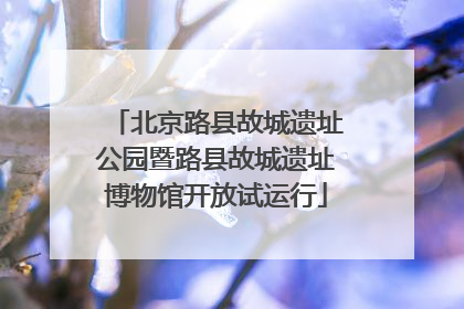北京路县故城遗址公园暨路县故城遗址博物馆开放试运行