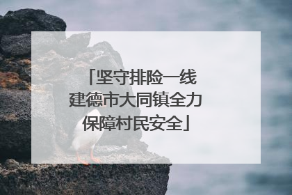 坚守排险一线 建德市大同镇全力保障村民安全